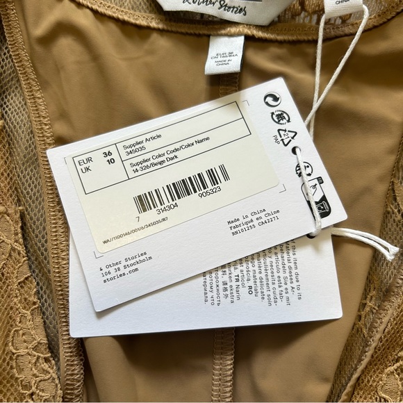 & Other Stories lace maxi dress with bodysuit in beige - Picture 11 of 15